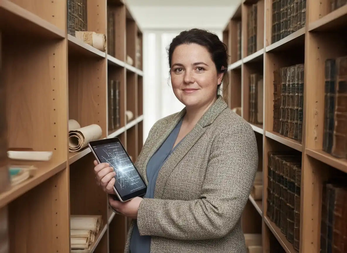 Heritage professional working with digital collections